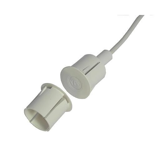 MC 370-S32-5 Alarmtech MC-370-S32 Série MC300, ensemble de contacts de haute sécurité pour portes en acier, fonction NC, câble de 5 m, blanc